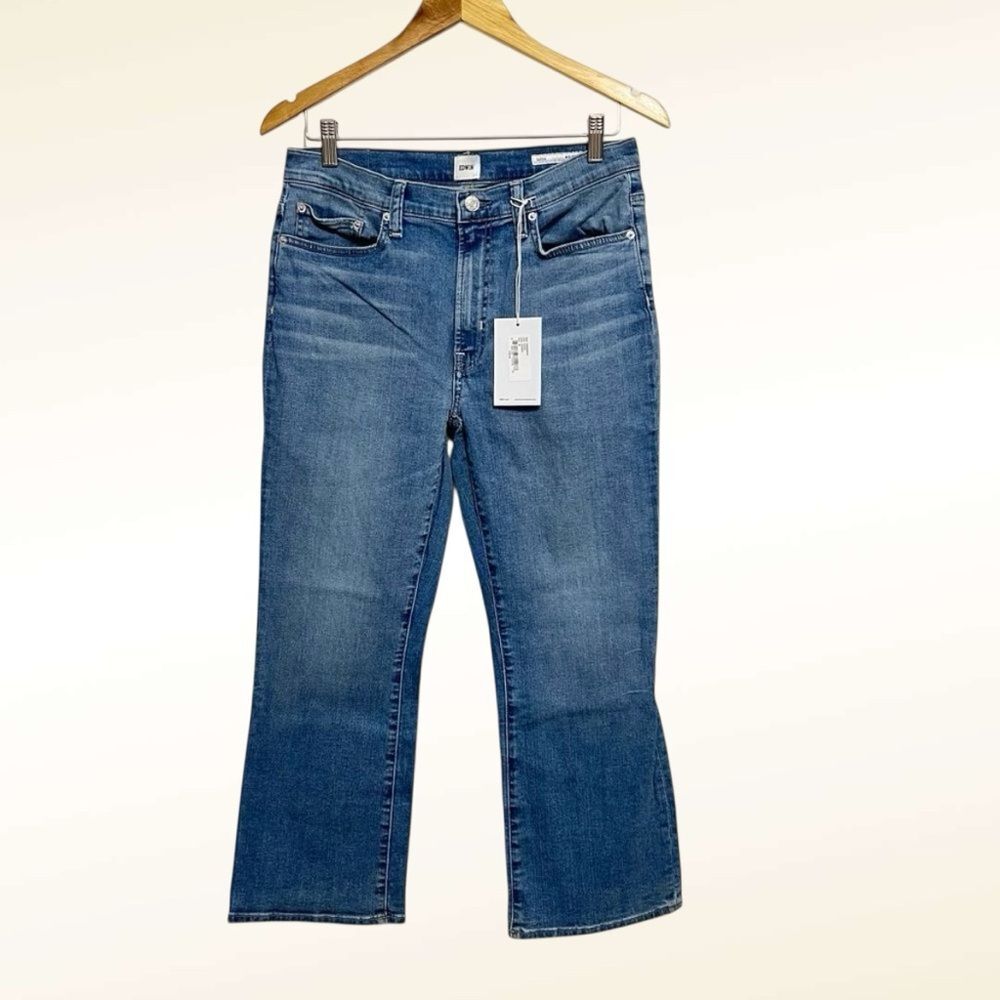 Anthropologie Edwin Cassia Mini Boot Cropped Jeans NWT Size 30 Medium Wash